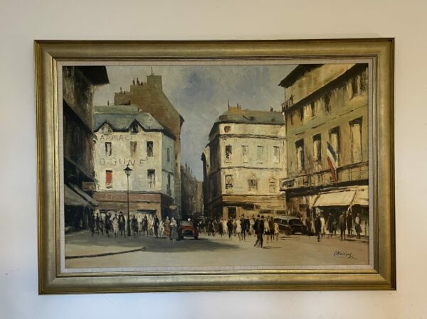 Large oil of a Parisian Street by C Blanchett