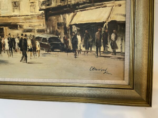 Large oil of a Parisian Street by C Blanchett - Image 3