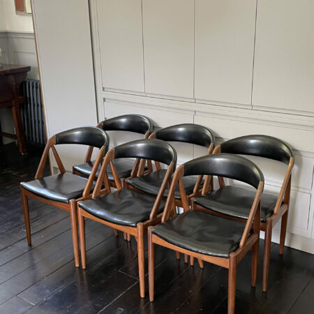 Six mid century teak Kai Kristiansen Model 31 Dining Chairs