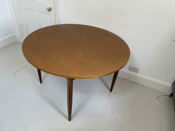 Mid Century Extendable round Dining Table - Image 3