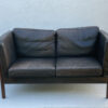 Danish Two Seater Leather And Slat Wood Sofa - Image 5