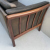 Danish Two Seater Leather And Slat Wood Sofa - Image 9