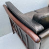 Danish Two Seater Leather And Slat Wood Sofa - Image 4