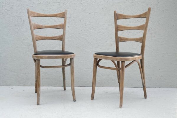 Pair of Bentwood Bowtie Ladderback Chairs