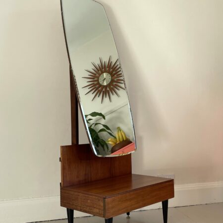 Mid Century full Length Cheval Mirror with cabinet.