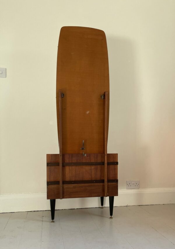 Mid Century full Length Cheval Mirror with cabinet. - Image 5