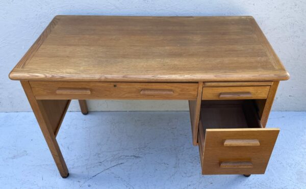 Vintage Abbess Oak & Pine Teachers Desk - Image 9