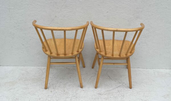 Pair Of Mid Century Danish Style Beech Spindle Back Tub Chairs - Image 6