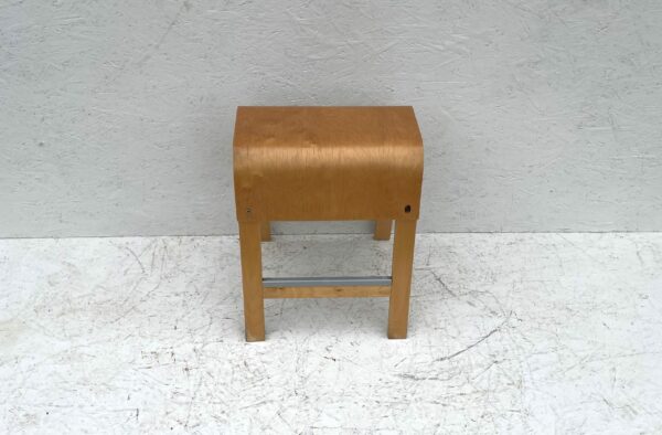 Vintage Bentwood Beech Plywood Stool, Alvar Aalto Style - Image 5