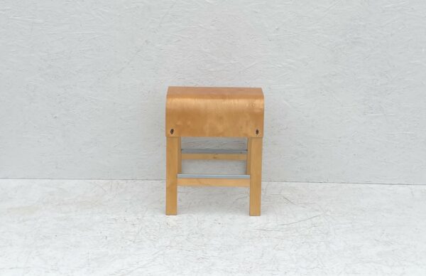 Vintage Bentwood Beech Plywood Stool, Alvar Aalto Style - Image 3
