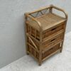 Mid Century Boho Style Bamboo And Rattan 3 Drawer Cabinet - Image 4