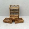 Mid Century Boho Style Bamboo And Rattan 3 Drawer Cabinet - Image 13