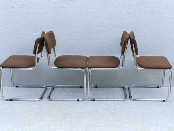 1970s Bauhaus, Cesca Influenced, Chrome, Cantilever Dining Chairs - Image 2