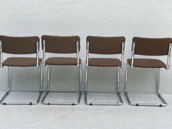 1970s Bauhaus, Cesca Influenced, Chrome, Cantilever Dining Chairs - Image 9