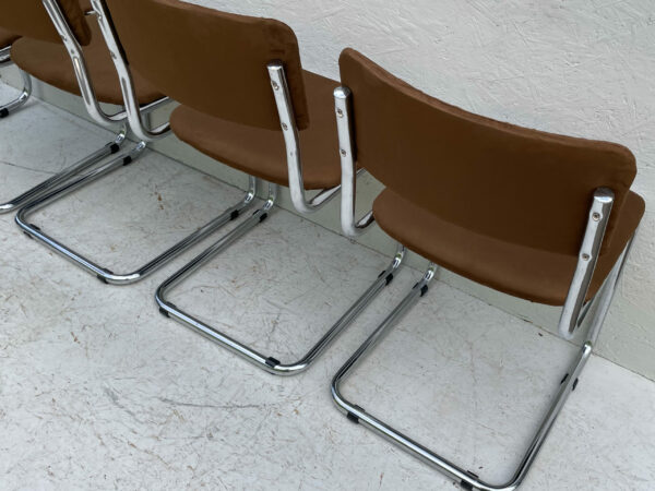 1970s Bauhaus, Cesca Influenced, Chrome, Cantilever Dining Chairs - Image 5