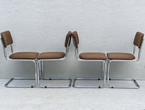 1970s Bauhaus, Cesca Influenced, Chrome, Cantilever Dining Chairs - Image 3