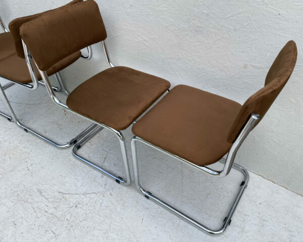 1970s Bauhaus, Cesca Influenced, Chrome, Cantilever Dining Chairs - Image 4