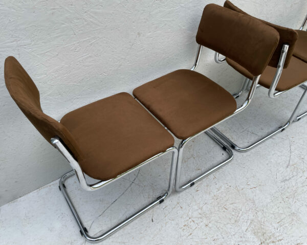 1970s Bauhaus, Cesca Influenced, Chrome, Cantilever Dining Chairs - Image 11