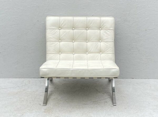 Vintage Cream Leather Barcelona Chair 1980s - Image 2