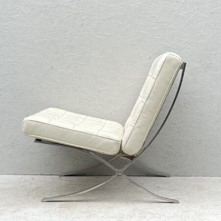 Vintage Cream Leather Barcelona Chair 1980s
