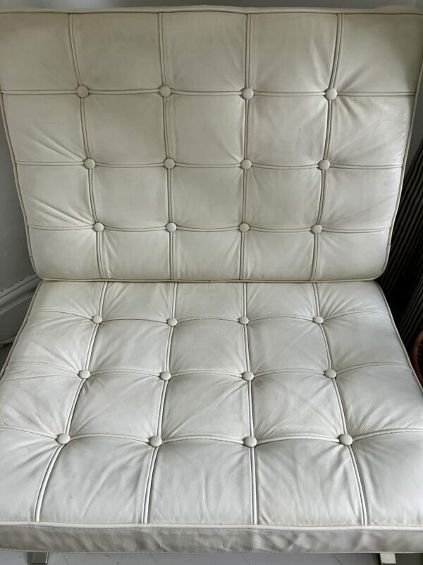 Vintage Cream Leather Barcelona Chair 1980s - Image 5