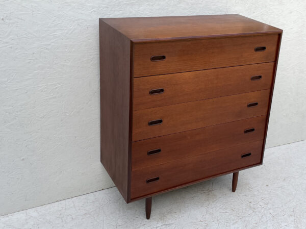 Large Mid Century, Dark Wood, Chest Of Drawers - Image 4