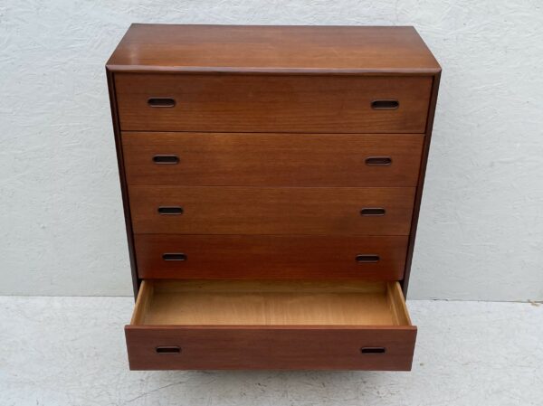 Large Mid Century, Dark Wood, Chest Of Drawers - Image 9