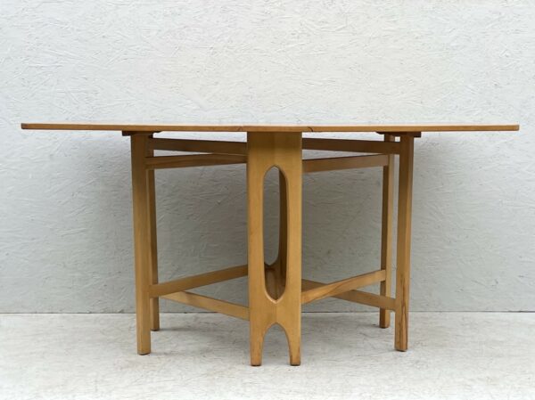 Mid Century Beech Wood, Gateleg, Danish Style, Drop Leaf, Dining Table - Image 5