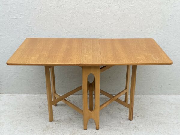 Mid Century Beech Wood, Gateleg, Danish Style, Drop Leaf, Dining Table - Image 7