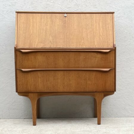 Mid Century Blonde Teak Bureau By Sutcliffe Of Todmorden