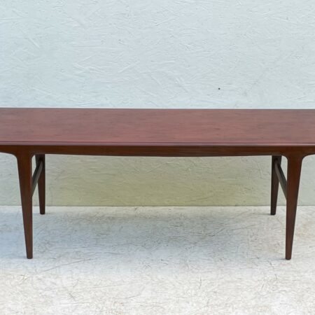 Long, Mid Century Dark Wood Coffee Table
