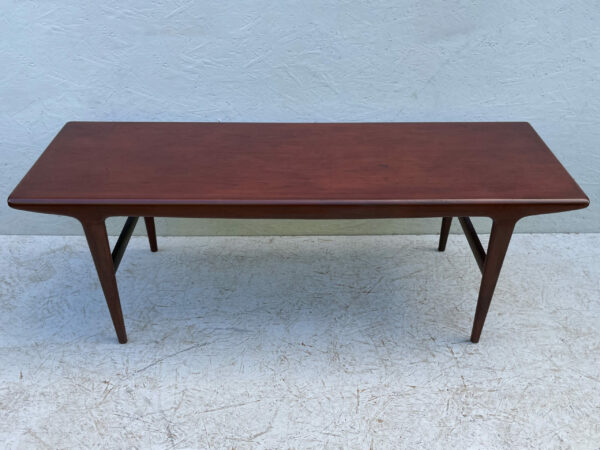 Long, Mid Century Dark Wood Coffee Table - Image 4