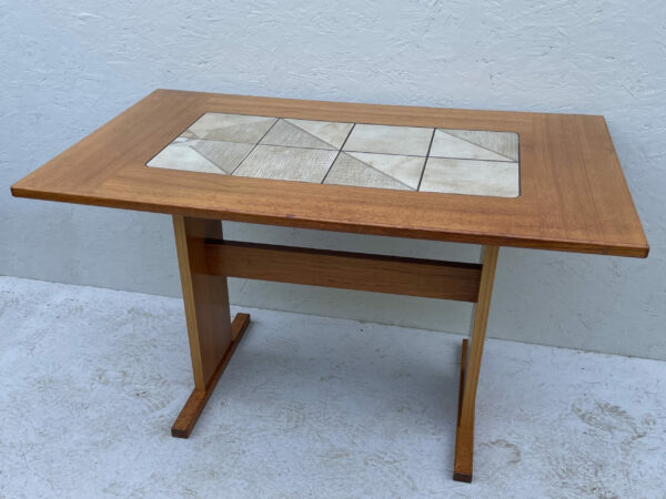 Small Teak And Tile Dining Table By Gandso Mobler - Image 3