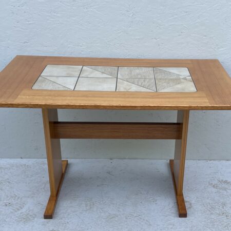 Small Teak And Tile Dining Table By Gandso Mobler