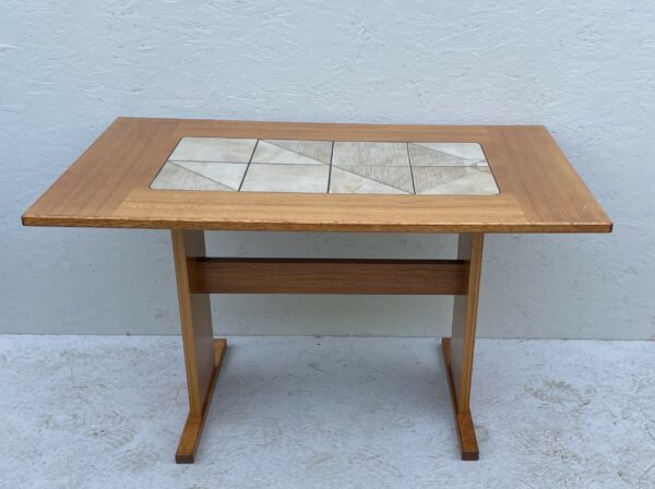 Small Teak And Tile Dining Table By Gandso Mobler