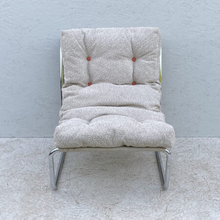 Vintage 1970's Chrome Framed Lounge Chair