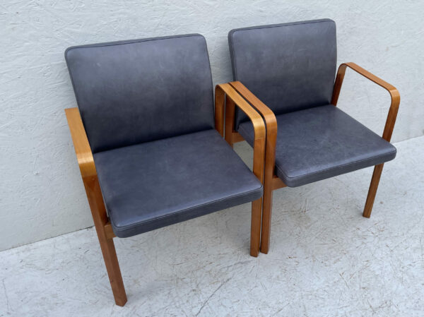Pair Of Vintage Danish Leather Arm Chairs - Image 4