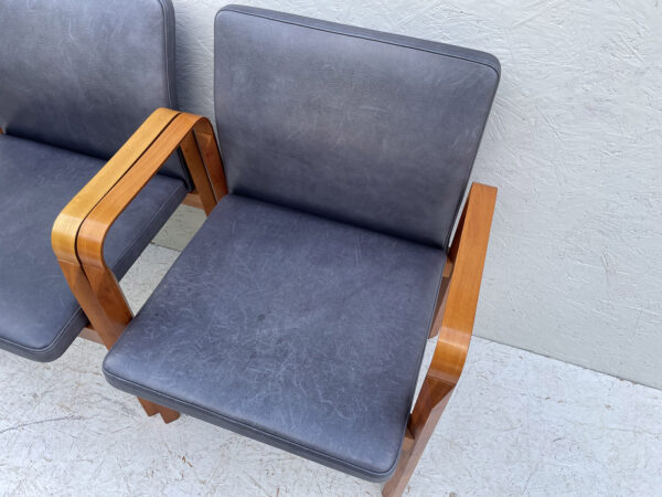 Pair Of Vintage Danish Leather Arm Chairs - Image 5