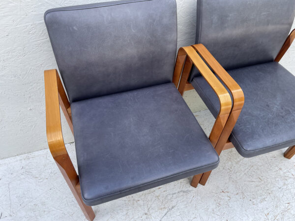 Pair Of Vintage Danish Leather Arm Chairs - Image 6