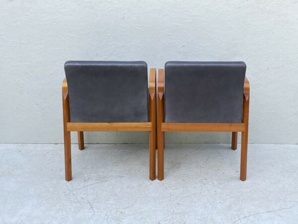 Pair Of Vintage Danish Leather Arm Chairs - Image 10