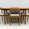 1970's Italian,Beech Dining Chairs With Cream Leatherette Upholstery - Image 12