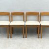 1970's Italian,Beech Dining Chairs With Cream Leatherette Upholstery - Image 2
