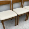 1970's Italian,Beech Dining Chairs With Cream Leatherette Upholstery - Image 3
