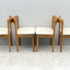 1970's Italian,Beech Dining Chairs With Cream Leatherette Upholstery - Image 5
