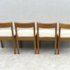 1970's Italian,Beech Dining Chairs With Cream Leatherette Upholstery - Image 6
