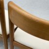1970's Italian,Beech Dining Chairs With Cream Leatherette Upholstery - Image 7