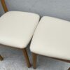 1970's Italian,Beech Dining Chairs With Cream Leatherette Upholstery - Image 10