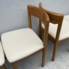 1970's Italian,Beech Dining Chairs With Cream Leatherette Upholstery - Image 11