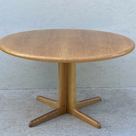 Danish Mid Century, Round, Extendable Dining Table By Skovby