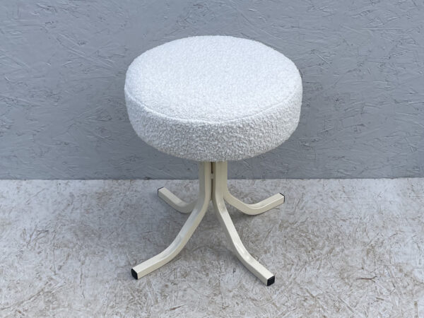 Mid Century Stool With Boucle Seat - Image 3